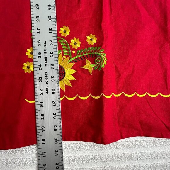 Unbranded Women's Floral Embroidered Pattern Cap Sleeve Casual Blouse Red - Picture 6 of 7